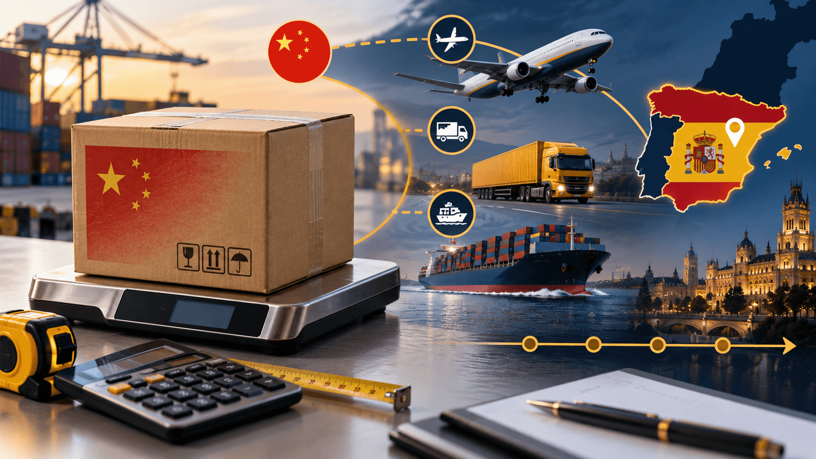 Shipping Cost from China to Spain: Air, Truck and Sea in 2026