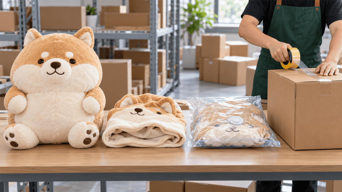 Ship a 60 cm Plush: Shell, Compression, or Filled?