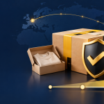 Insured parcel prepared for shipping from China to Europe with a protective shield